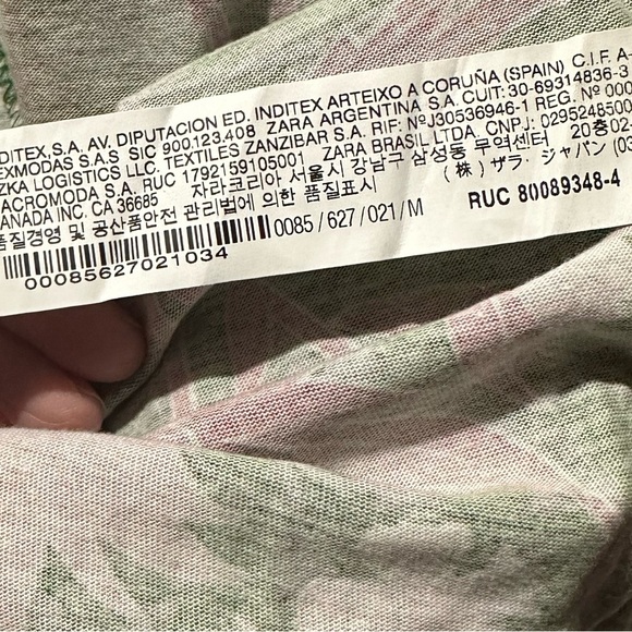 Zara tied sleeve top in floral print m - Picture 7 of 10